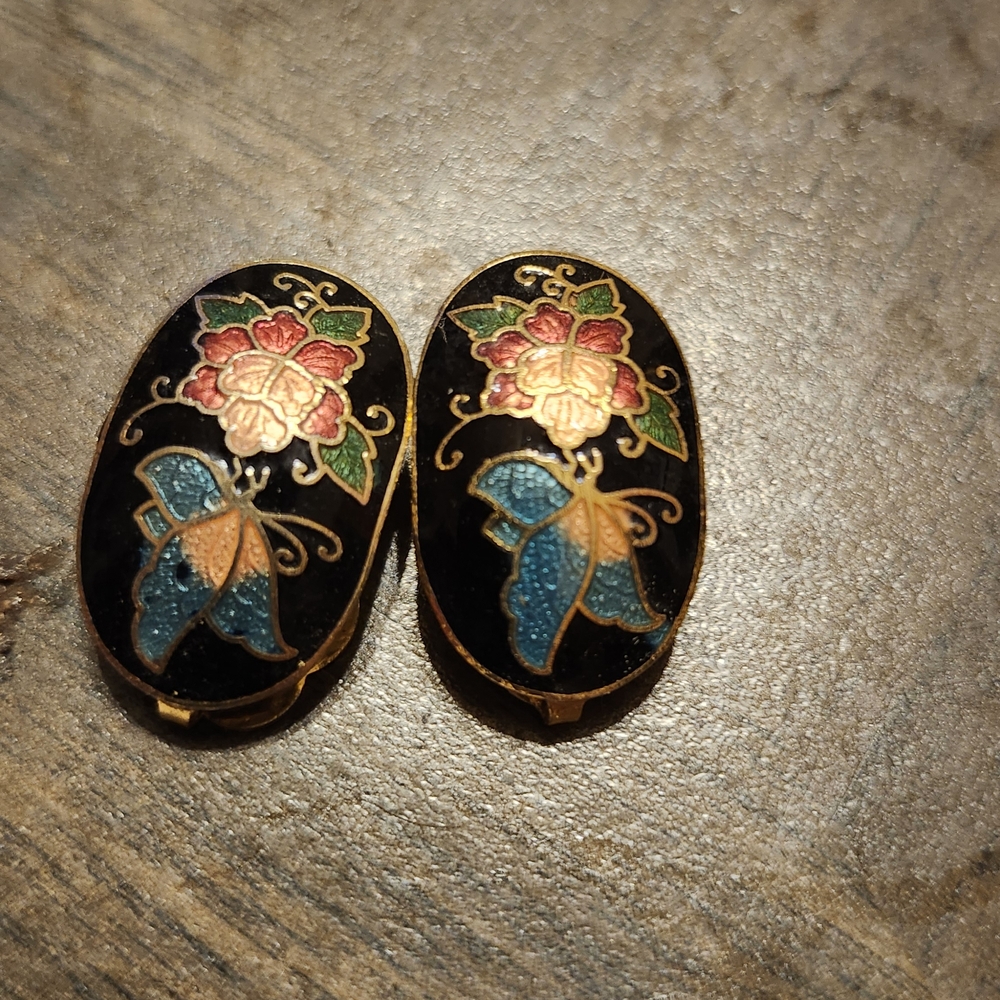 Vintage Floral Clip-On Earrings